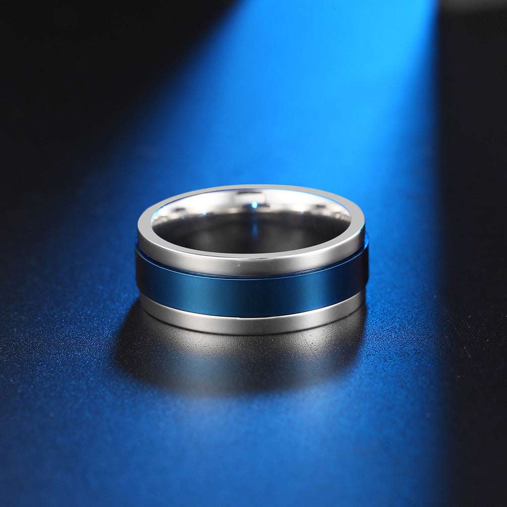 E-commerce Titanium Steel Plated Rotatable Ring for Men