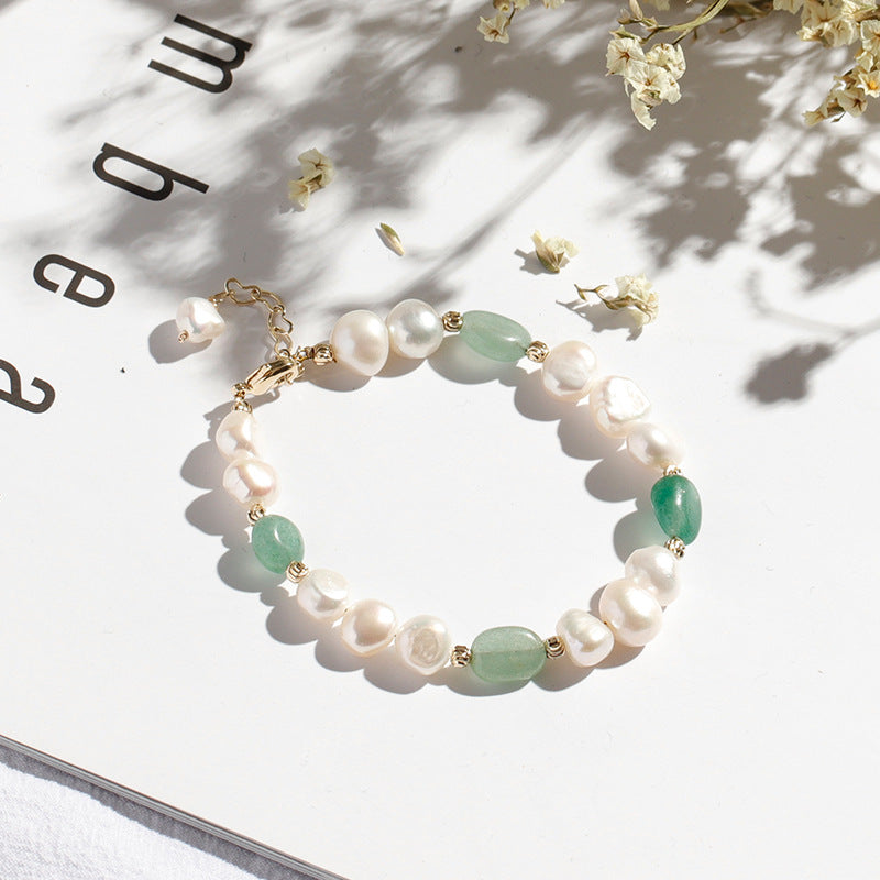 Elegant Crystal and Freshwater Pearl Bracelet with Sterling Silver Needle