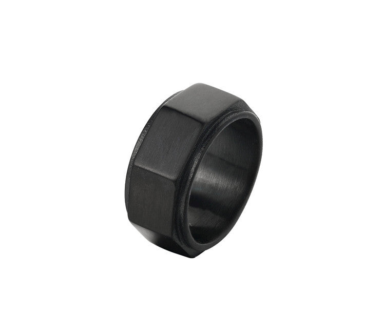 New Personalized Nut Men's Simple Titanium Steel Ring