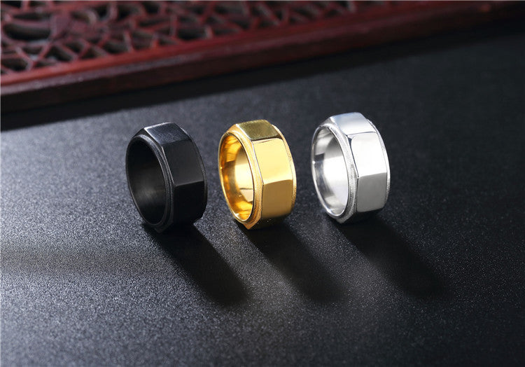 New Personalized Nut Men's Simple Titanium Steel Ring