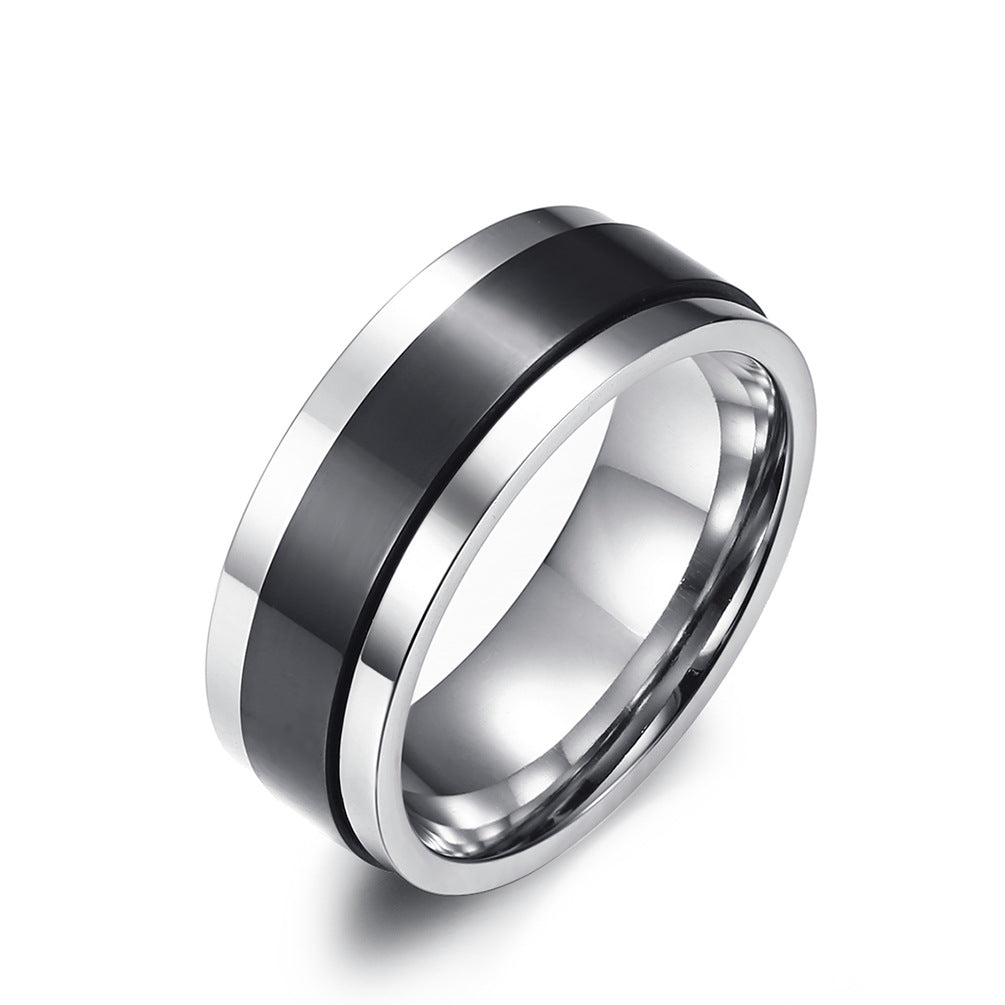 E-commerce Titanium Steel Plated Rotatable Ring for Men