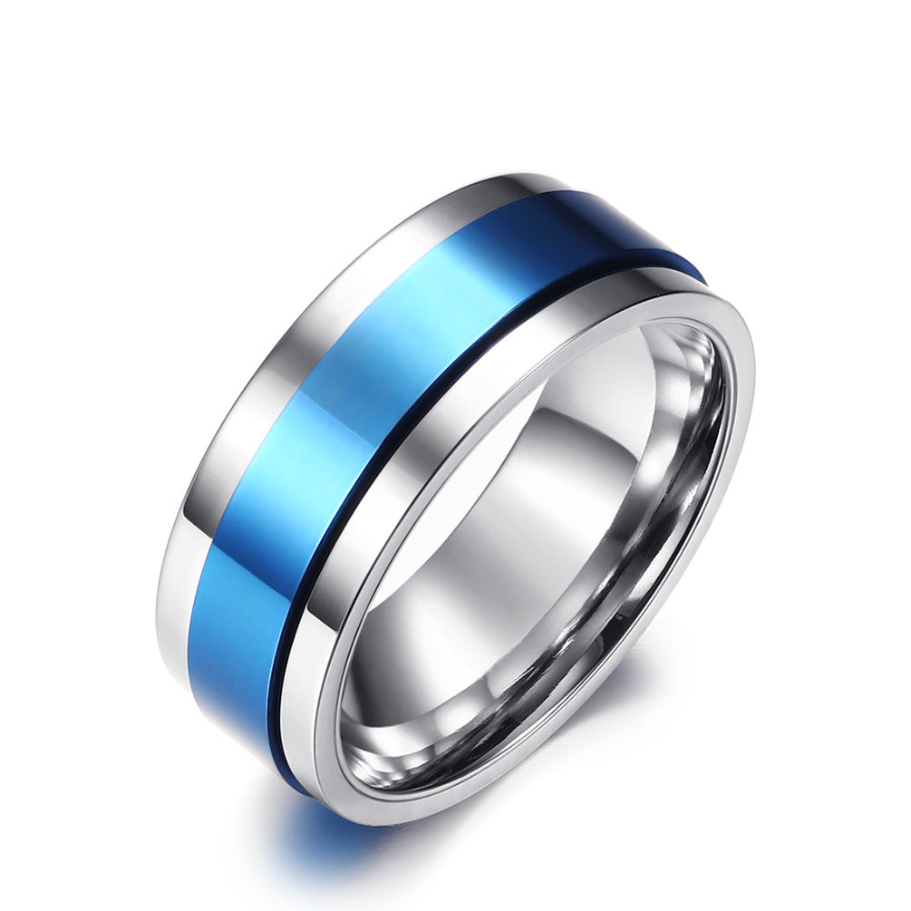 E-commerce Titanium Steel Plated Rotatable Ring for Men