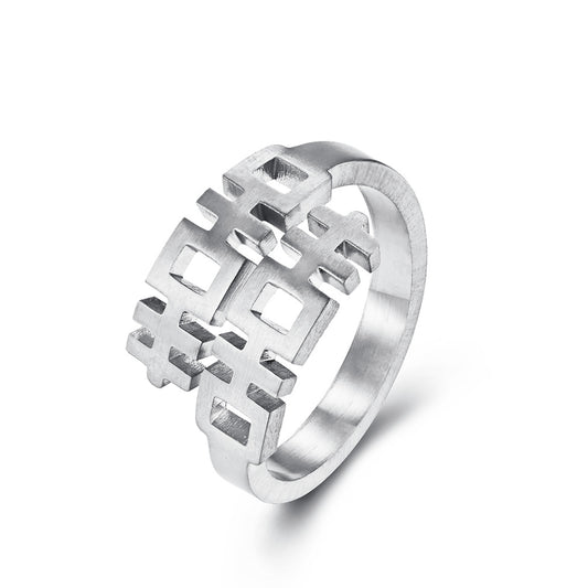 Chinese Style Double Happiness Hipster Ring for Men JZ409