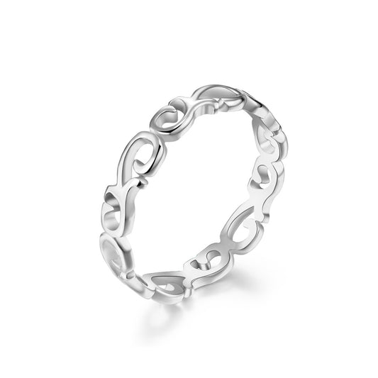 Amazon Hollow Celtic Heart Knot Titanium Steel Women's Ring