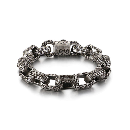 Punk-Inspired Personalized Titanium Steel Bracelet for Men in Wholesale Stainless Steel Jewelry