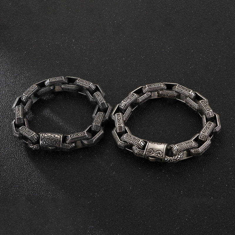 Punk-Inspired Personalized Titanium Steel Bracelet for Men in Wholesale Stainless Steel Jewelry