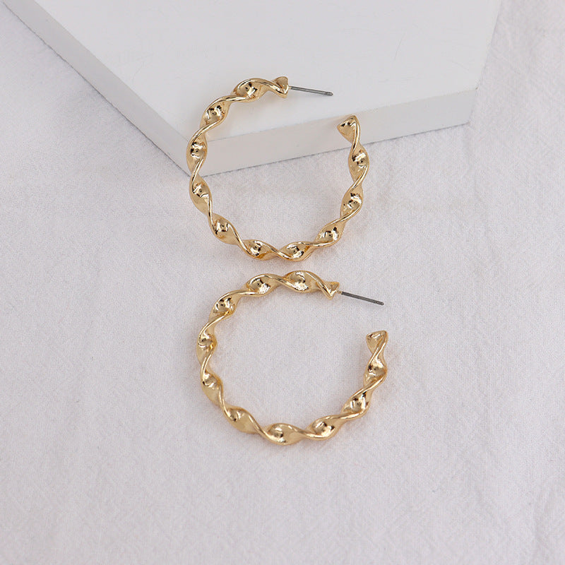 Elegant Vienna Verve Metal Earrings with Geometric Design