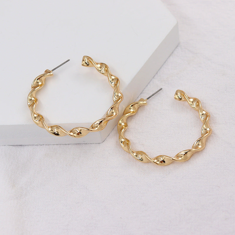 Elegant Vienna Verve Metal Earrings with Geometric Design