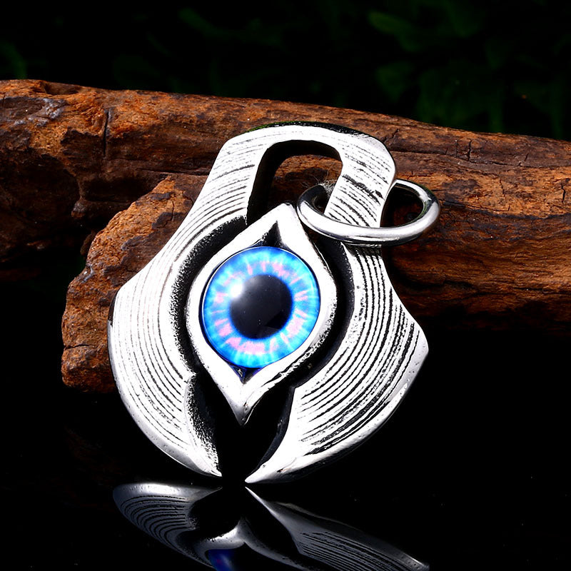 Personalized Titanium Steel Men's Pendant with Evil Eye Design – Wholesale Stainless Steel Jewelry