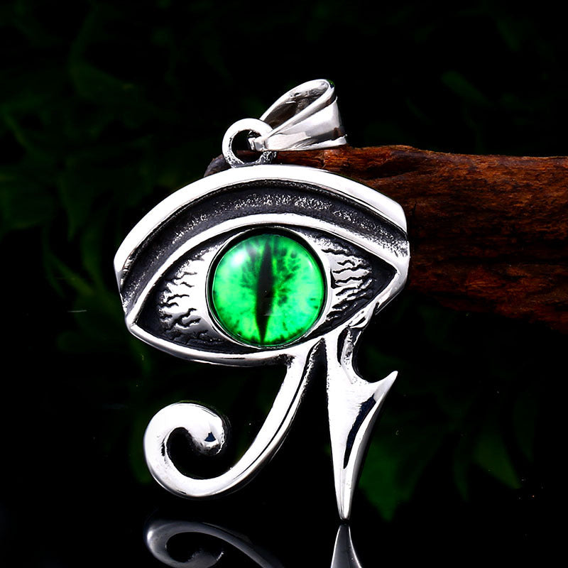 Punk-Inspired Horus Eye Pendant in Titanium Steel for Men - Wholesale Stainless Steel Jewelry