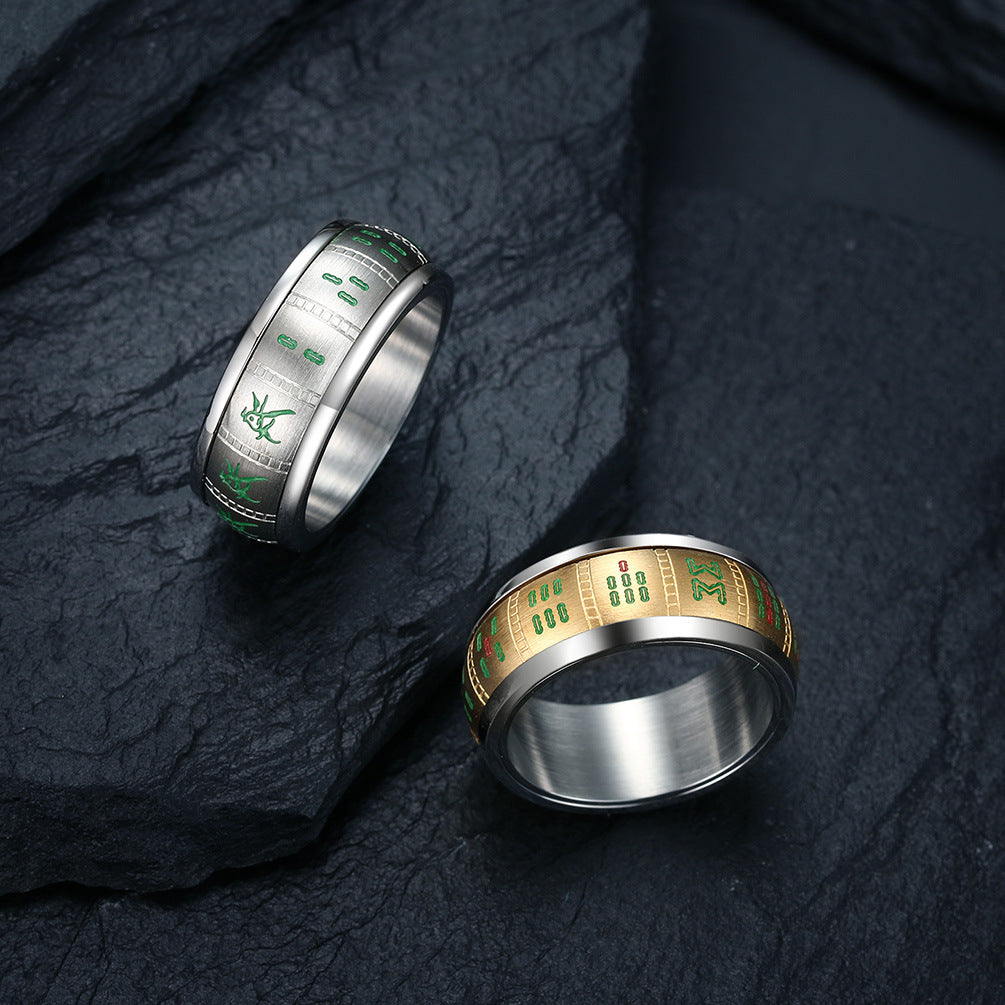 Mahjong Winning Hands Stainless Steel Ring