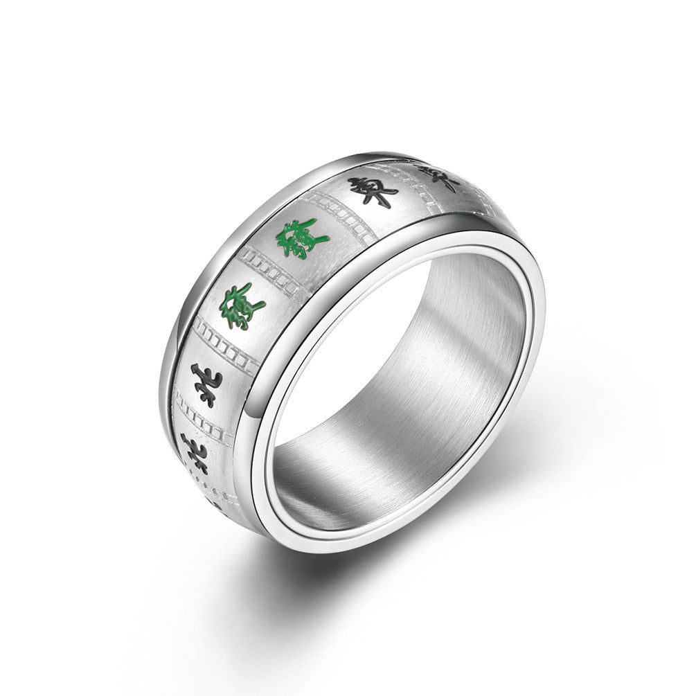 Mahjong Winning Hands Stainless Steel Ring