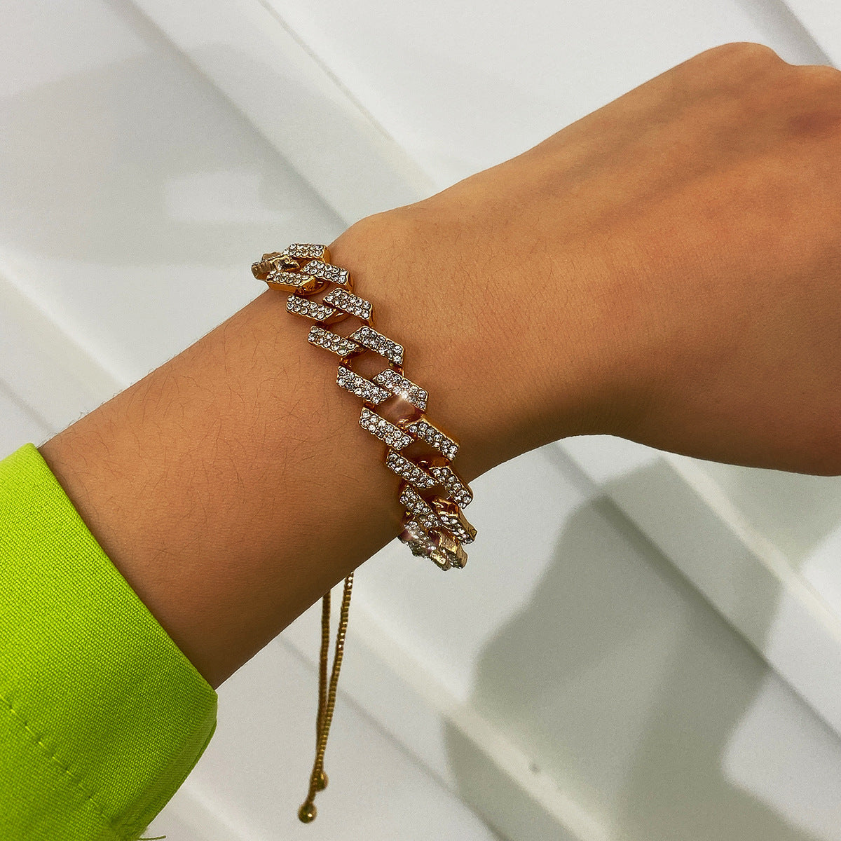 Inlaid Diamonds Necklace with Vienna Verve Chain by Punky Micro