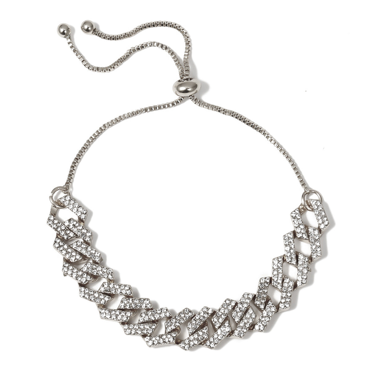 Inlaid Diamonds Necklace with Vienna Verve Chain by Punky Micro