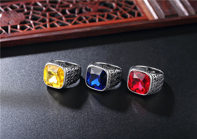 Planderful Zircon Titanium Steel Ring Unisex Jewelry With Premium Protective Statement For Men And Women