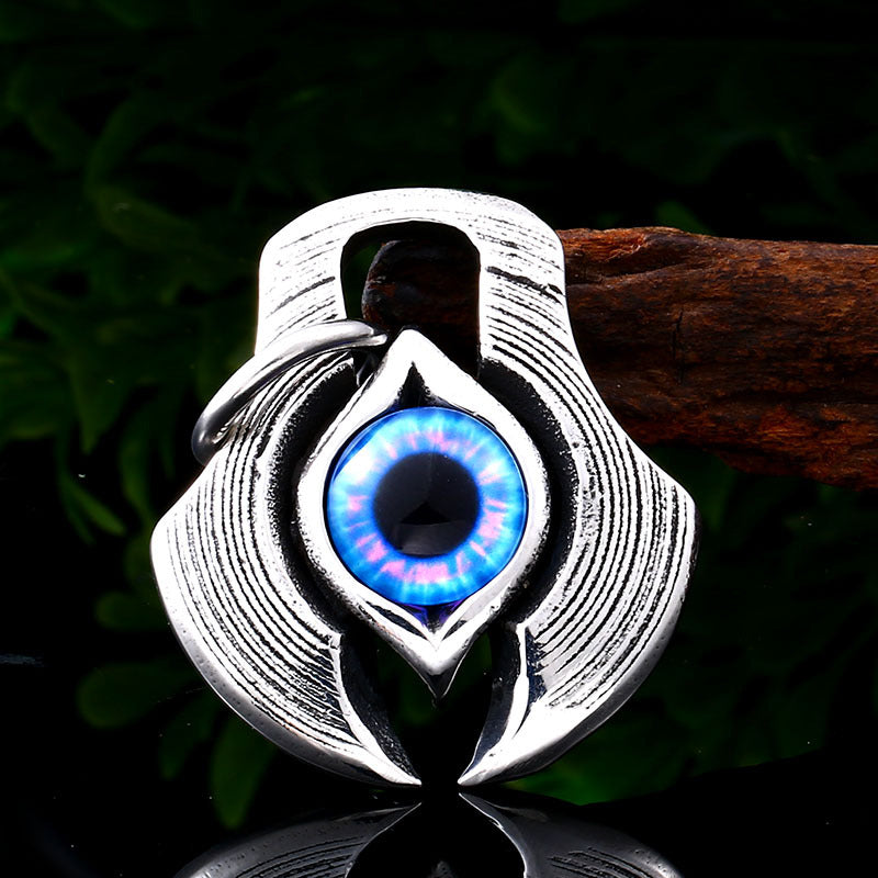 Personalized Titanium Steel Men's Pendant with Evil Eye Design – Wholesale Stainless Steel Jewelry