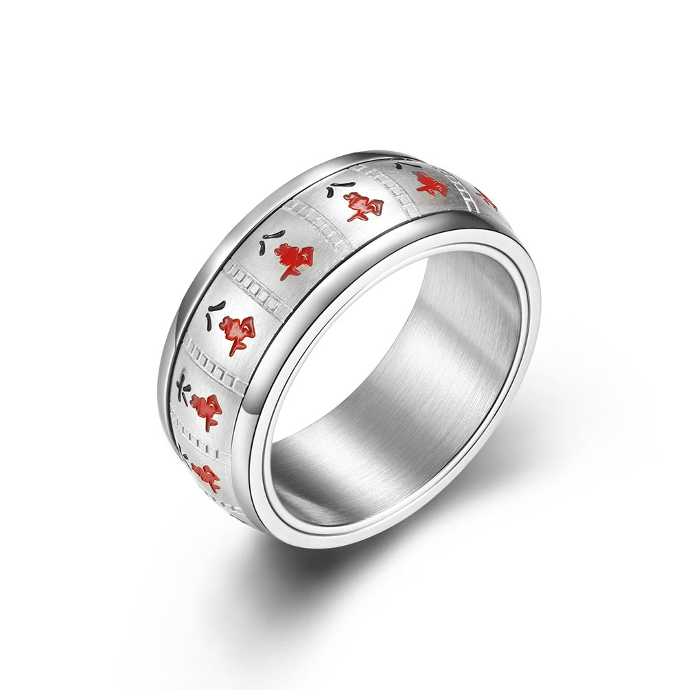 Mahjong Winning Hands Stainless Steel Ring