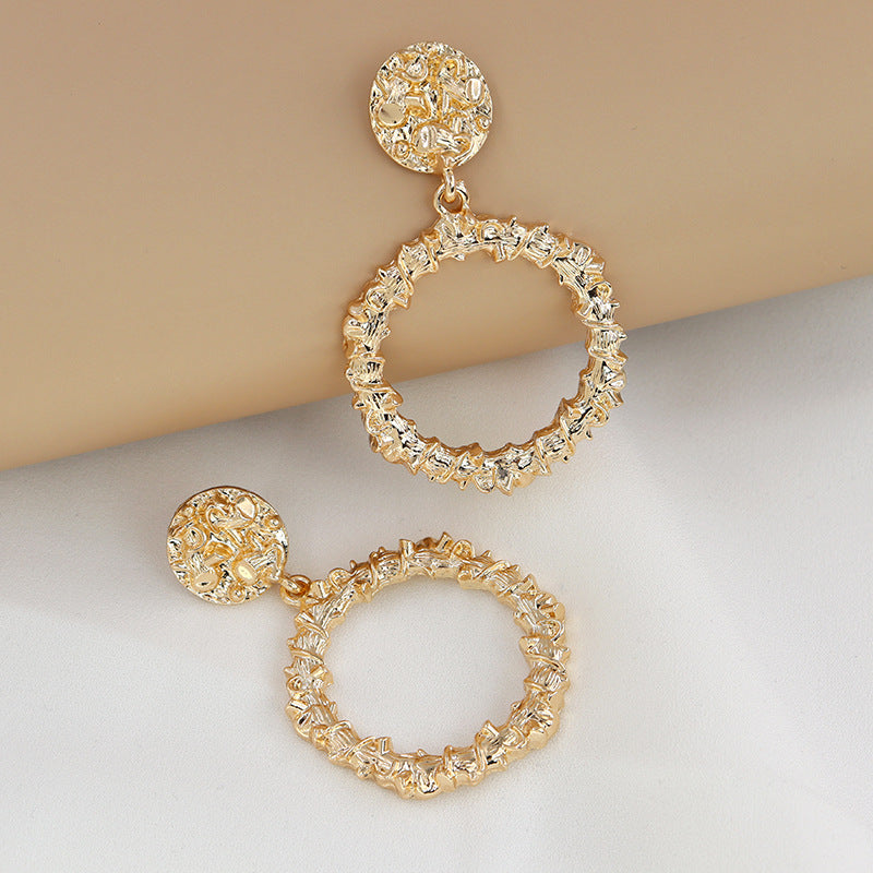 Geometric Circle Earrings with Exaggerated Personality and Creative Design