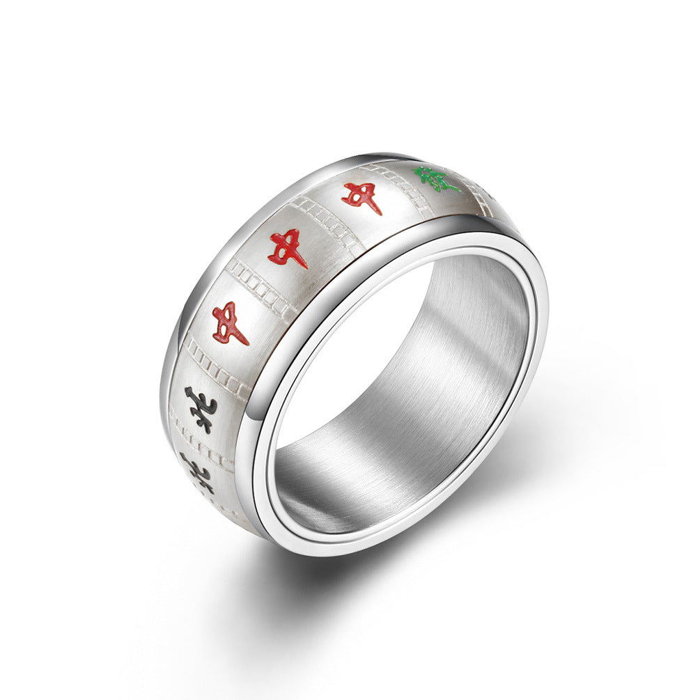 Mahjong Winning Hands Stainless Steel Ring