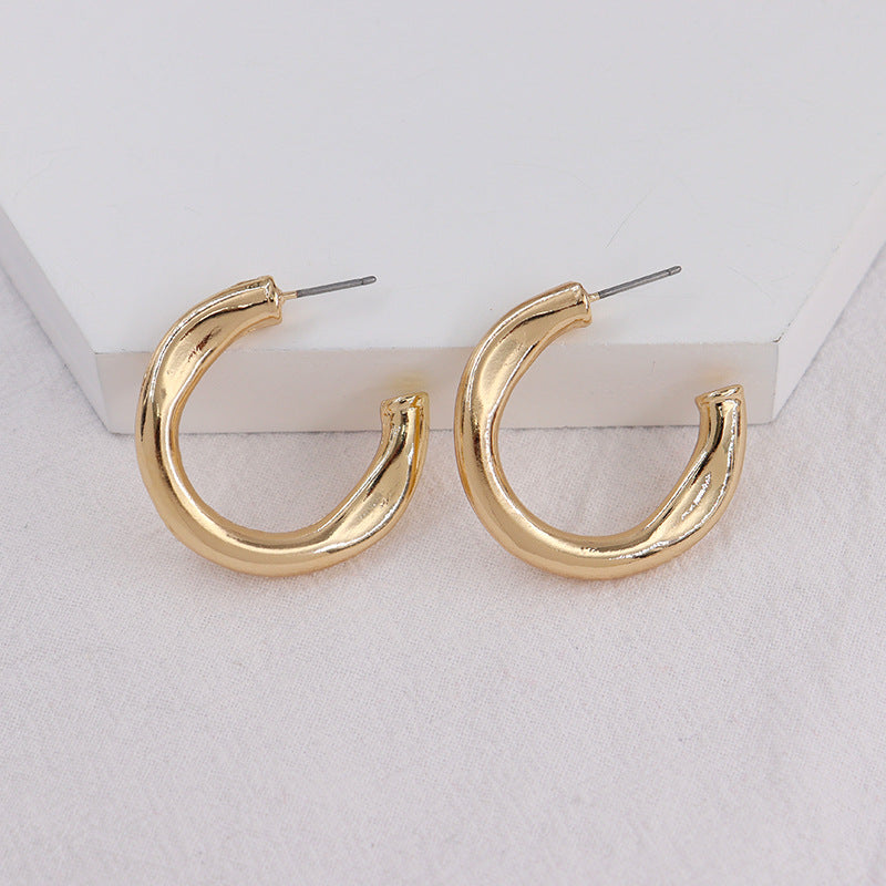 Geometric C-Shaped Earrings - Vienna Verve Collection