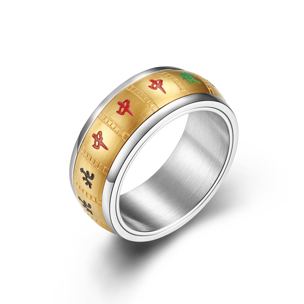 Mahjong Winning Hands Stainless Steel Ring