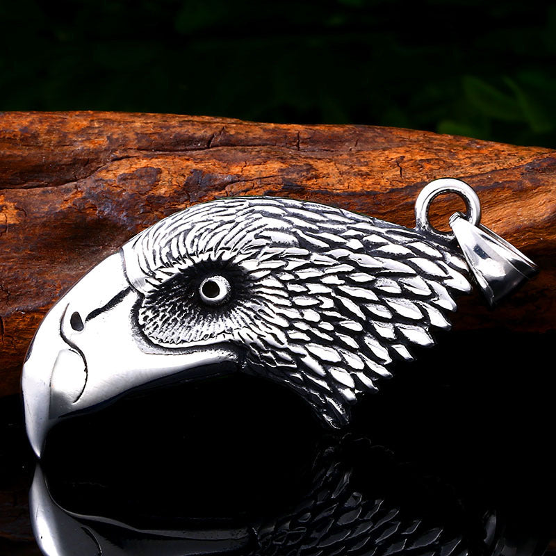 Punk-Inspired Titanium Steel Crow Head Pendant for Men - Wholesale Jewelry Accessories