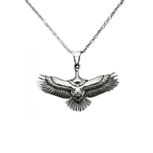 Planderful Eagle Pendant Necklace Titanium Steel Gold Plated Retro Punk Jewelry For Fashion Fans