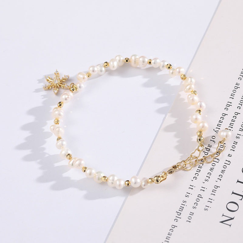 Simple Freshwater Pearl Bracelet for Women - Sterling Silver