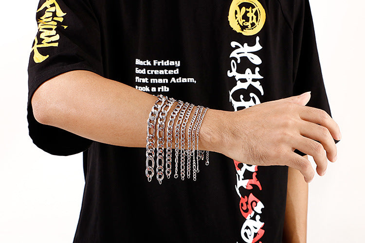 Unisex Hip-Hop Titanium Steel 3:1nk Chain Bracelet – Stainless Steel Hand