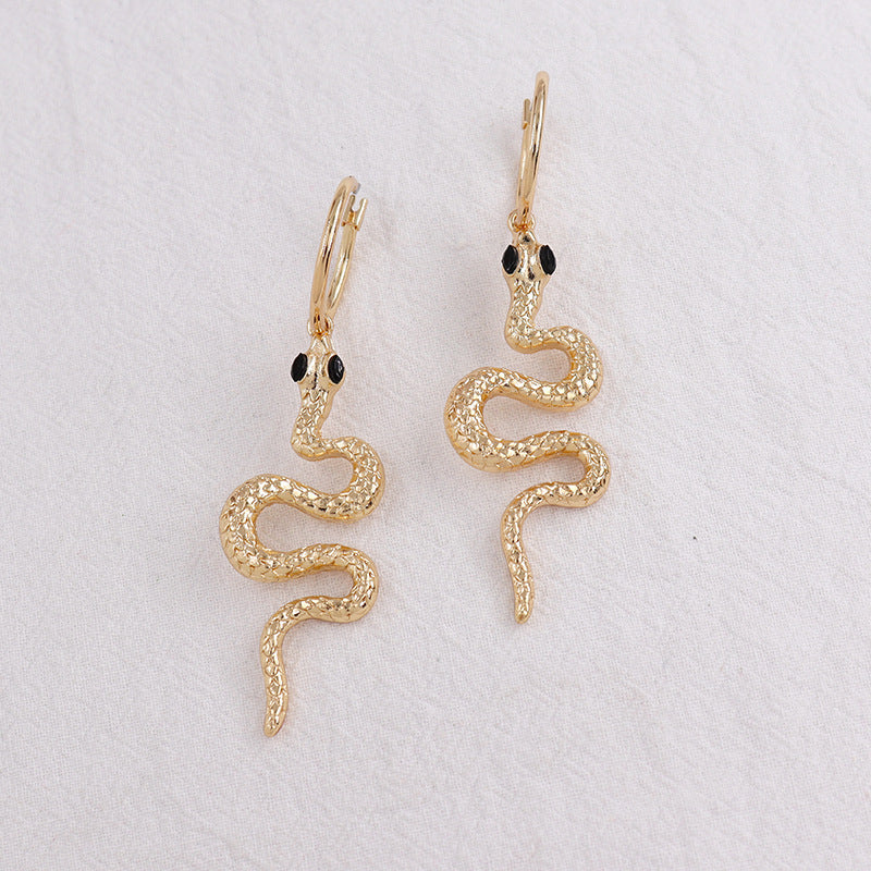 Exaggerated Snake Earrings with European Style Influence