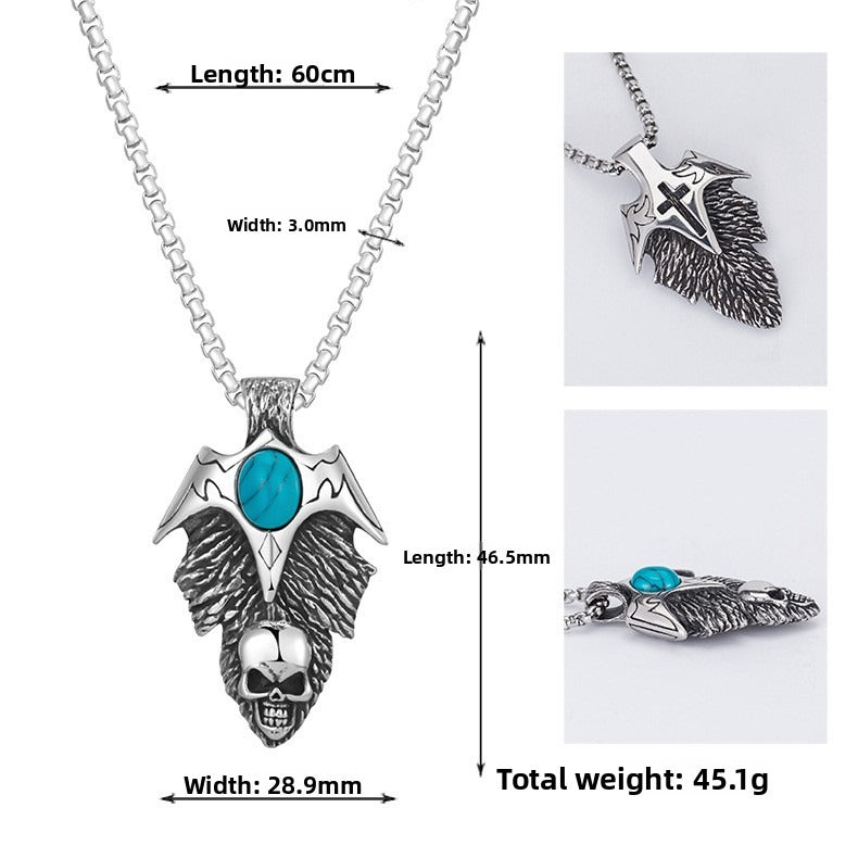 Punk Skull Stainless Steel Men's Pendant Necklace