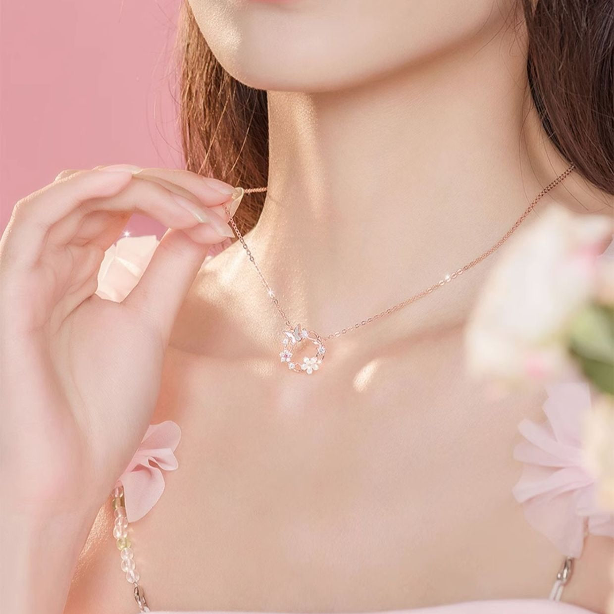 Planderful S925 Sterling Silver Butterfly Necklace For Women Lightweight Luxury Collarbone Chain Gift