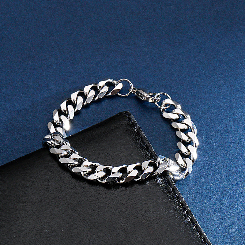 Six-Sided Grinding Stainless Steel Chain – Men's Titanium Steel Tide Bracelet
