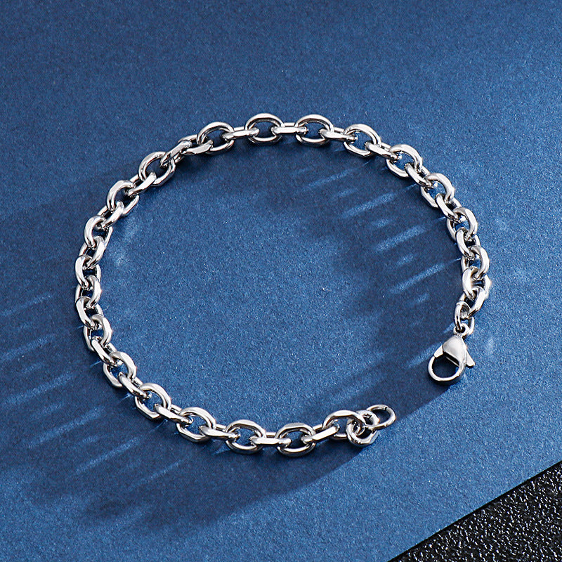 Punk Hip-Hop Stainless Steel – Interlocking O-Tide Unisex Titanium Steel Bracelet