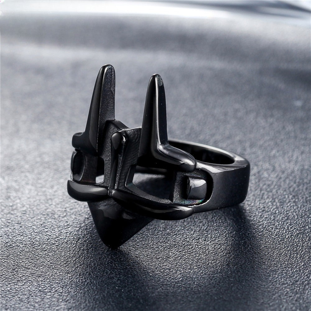 Titanium Steel Alien Helmet Ring