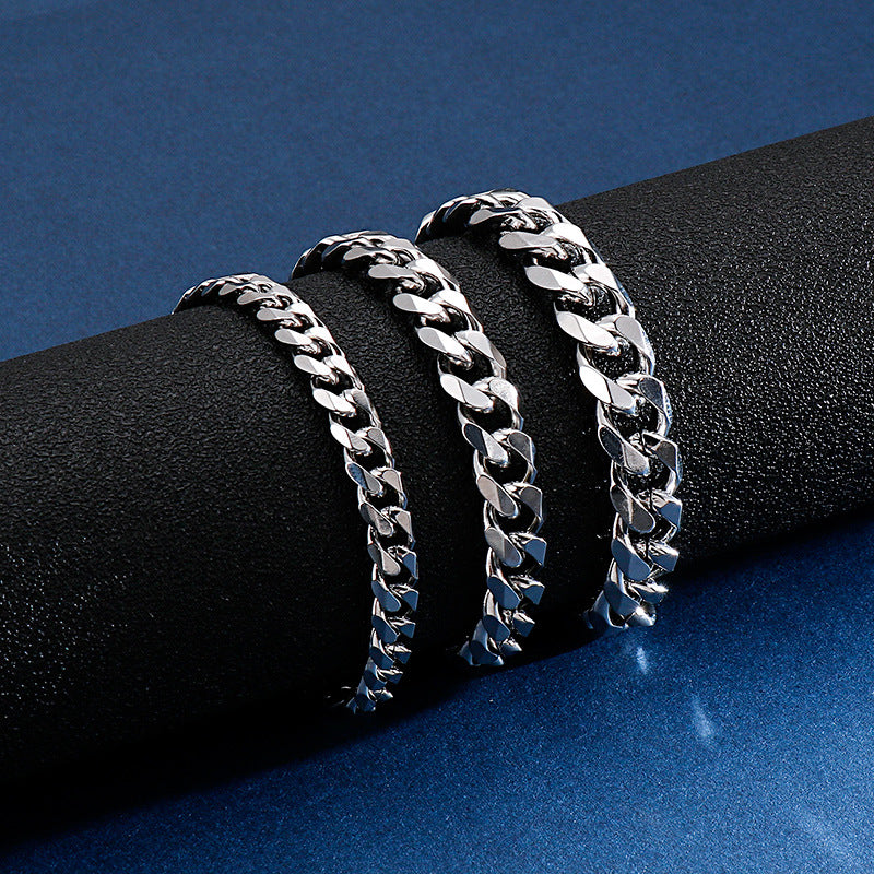 Six-Sided Grinding Stainless Steel Chain – Men's Titanium Steel Tide Bracelet