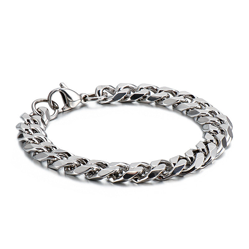 Six-Sided Grinding Stainless Steel Chain – Men's Titanium Steel Tide Bracelet