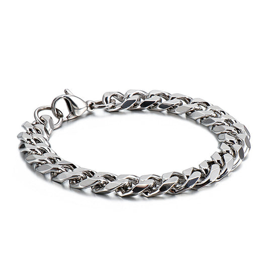 Six-Sided Grinding Stainless Steel Chain – Men's Titanium Steel Tide Bracelet