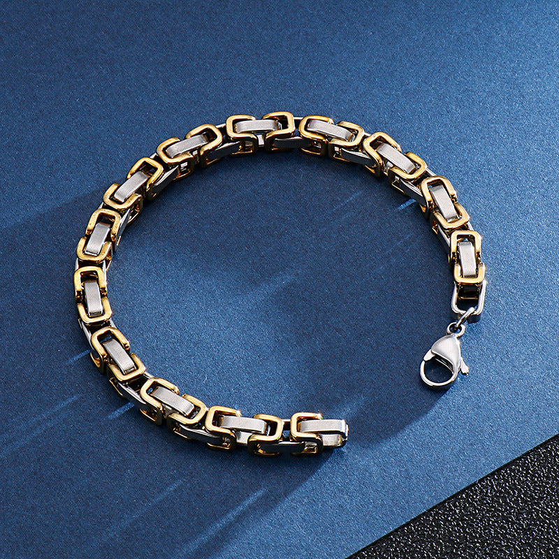 Men's Titanium Steel Handmade Emperor Chain – Stainless Steel Return Bracelet