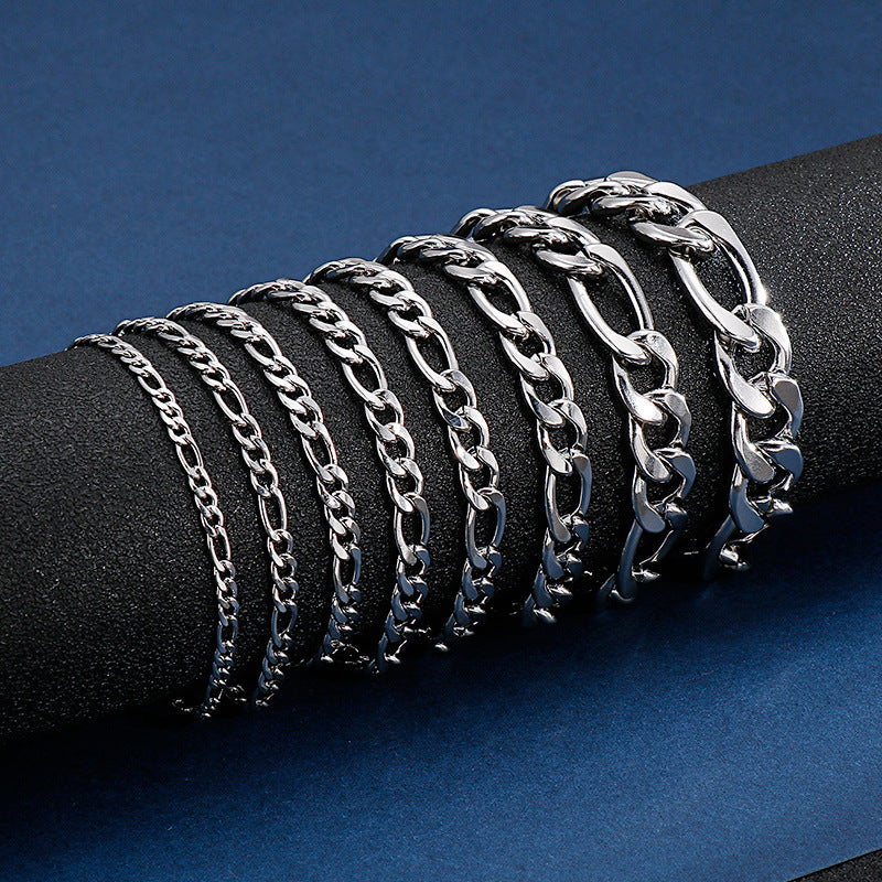 Unisex Hip-Hop Titanium Steel 3:1nk Chain Bracelet – Stainless Steel Hand