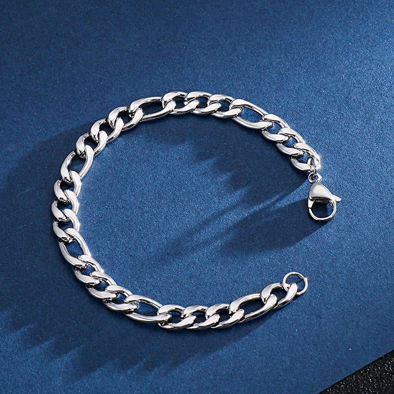 Unisex Hip-Hop Titanium Steel 3:1nk Chain Bracelet – Stainless Steel Hand