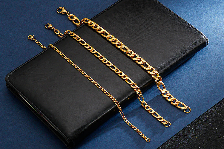 Unisex Hip-Hop Titanium Steel 3:1nk Chain Bracelet – Stainless Steel Hand