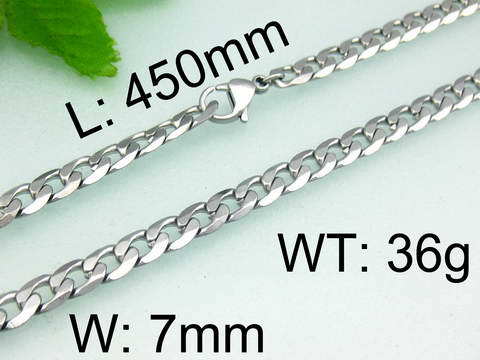 Men's Titanium Steel Necklace, Trendy Rhombus 7mm Thick Chain, Men's Necklace, Foreign Trade
