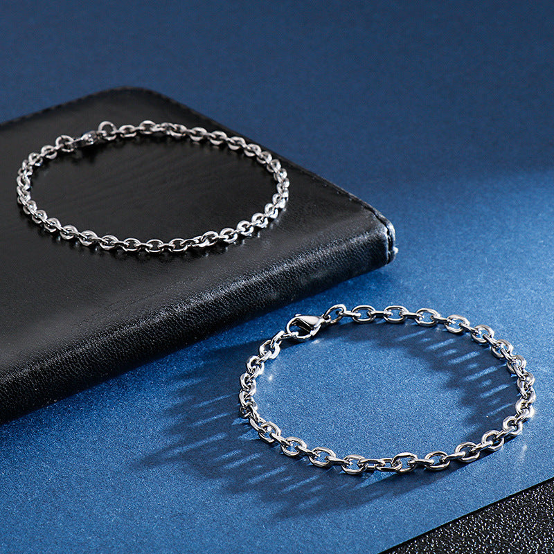 Punk Hip-Hop Stainless Steel – Interlocking O-Tide Unisex Titanium Steel Bracelet