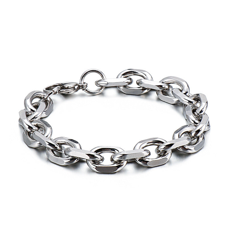 Punk Hip-Hop Stainless Steel – Interlocking O-Tide Unisex Titanium Steel Bracelet