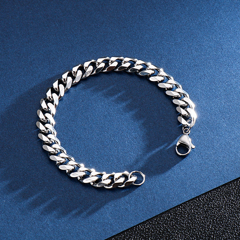 Six-Sided Grinding Stainless Steel Chain – Men's Titanium Steel Tide Bracelet
