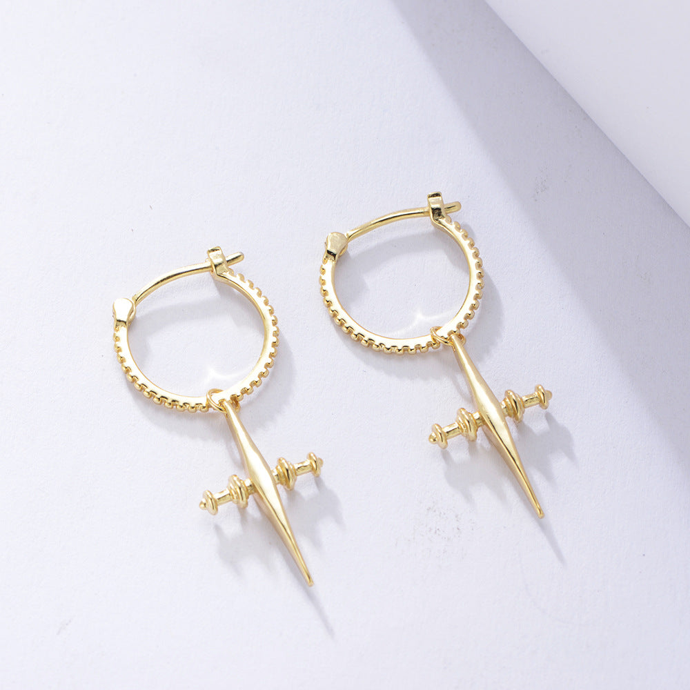 Accessories 925 Sterling Silver Ear Buckle Cross Earrings Style Personalized Versatile Earrings