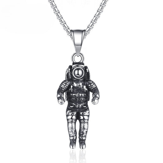 Steel Necklace - Statement Retro Astronaut Men's Titanium Steel Necklace For Urban Style