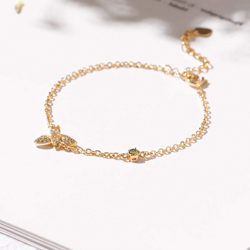 Gold-Plated Zircon Bee Bracelet for Women - Perfect Birthday Gift for Girlfriend or Best Friend