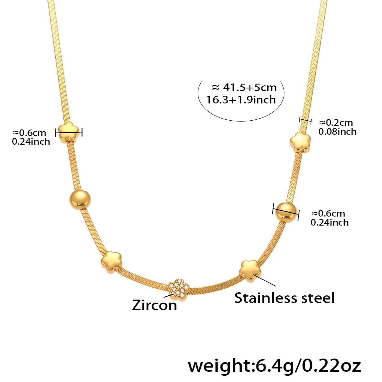 Planderful 18K Gold Zircon Collarbone Necklace Women